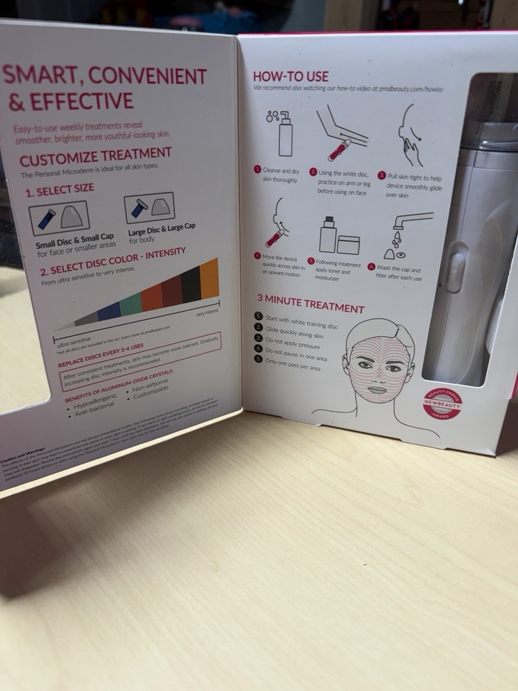 PMD PRO ELECTRIC WHITE Personal Microderm Abrasion Device Open Box