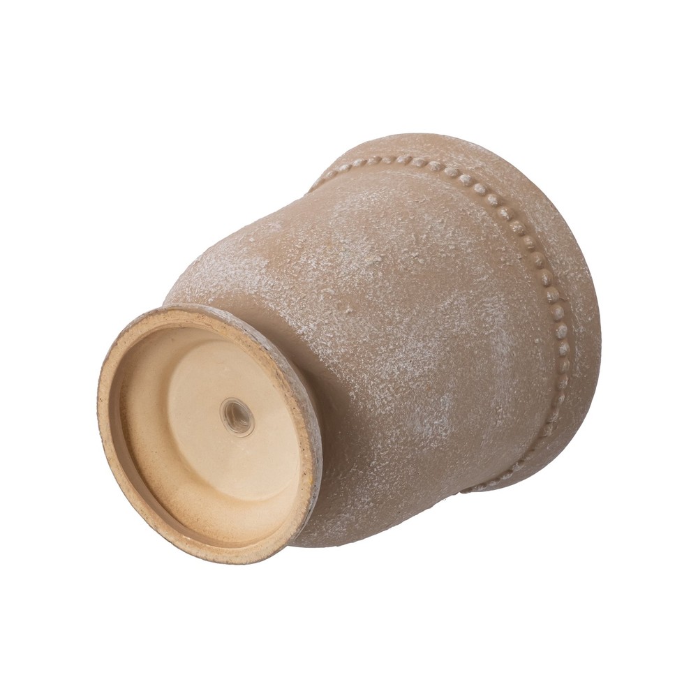 Brown Ceramic Urn Planter Pot W/ Elegant Dot Pattern 8 inch