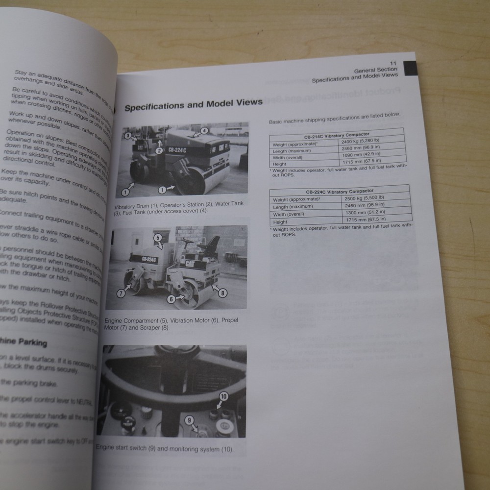 CAT Caterpillar CB-214C/224C Roller Operation Operator Maintenance Manual book