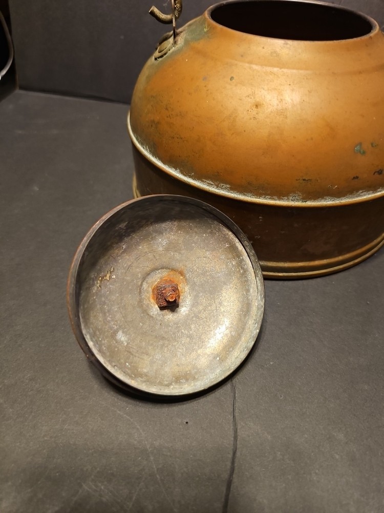 Vintage Copper Tea Kettle Wood Handle