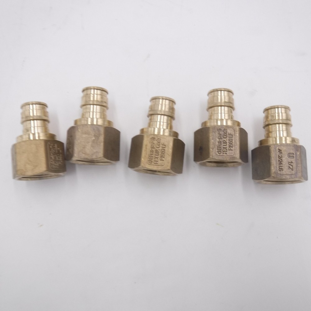 5 Pack Uponor 1/2" ProPex x 1/2" Female NPT Brass Adapter LF4575075