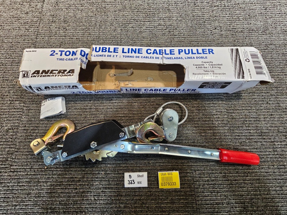 Ancra International 96112 Double Line 2 Ton Cable Puller 4,000 lbs Capacity