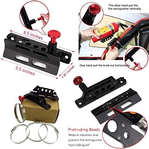 Quick Release Adjustable Aluminum Roll Bar Fire Extinguisher Holder Mount Com...