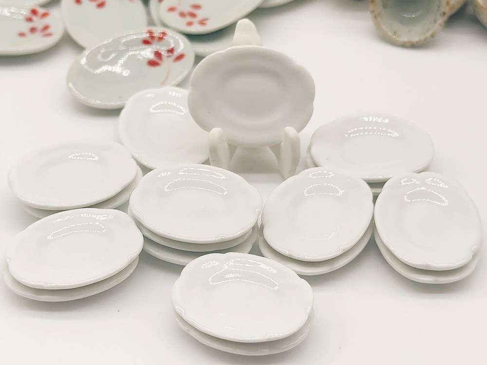10 pieces Miniature Ceramic plate for doll size 1:12 scale