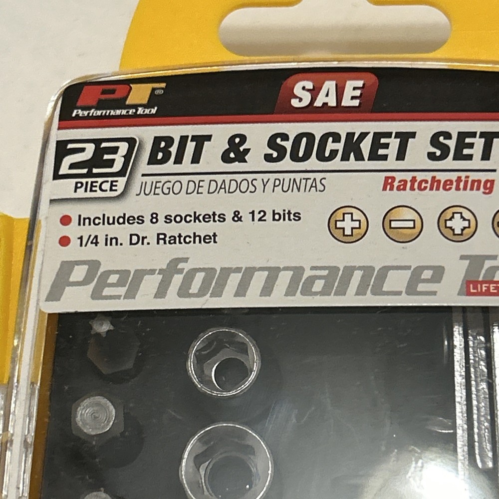 PERFORMANCE TOOL 23 PIECE BIT & SOCKET SET WILMAR 20156 SAE