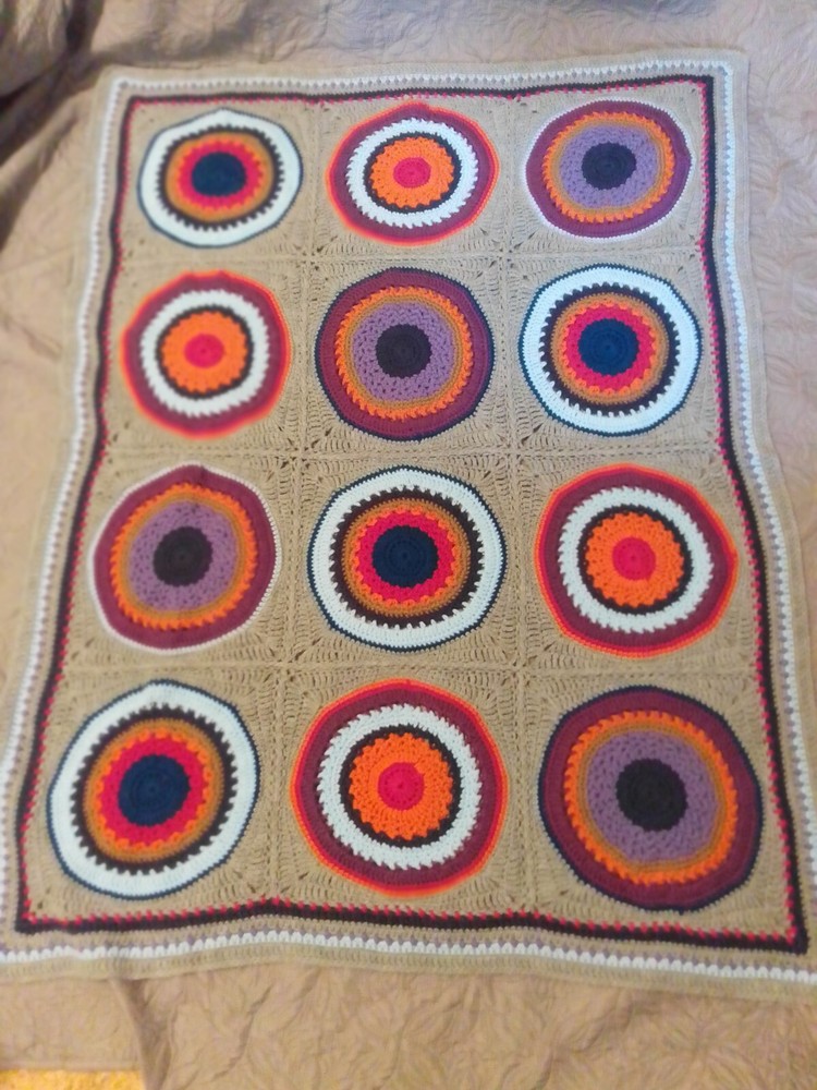 Handmade Crochet Throw Lap Blanket 60" x 44”