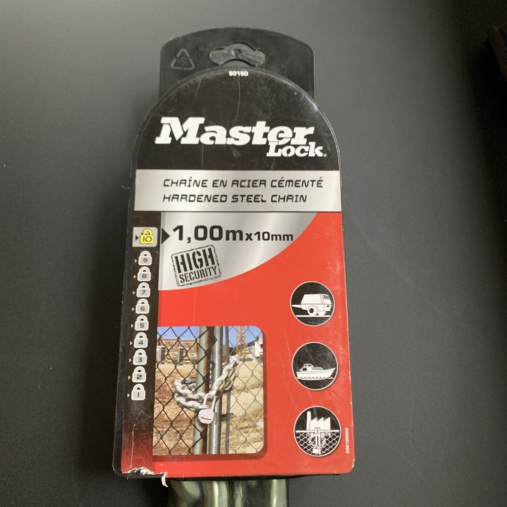 Masterlock Security Hardened Steel Chain 10mm x 1m