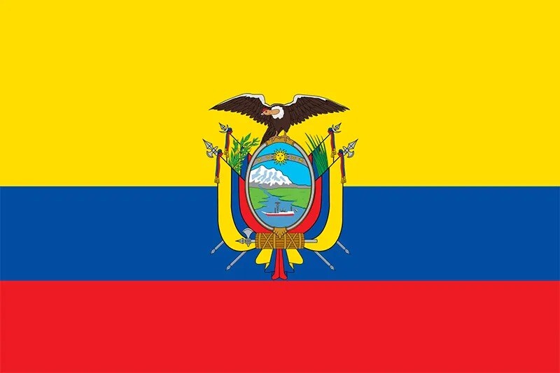Ecuador 5ft x 3ft Flag - 2 Eyelets (World Cup)