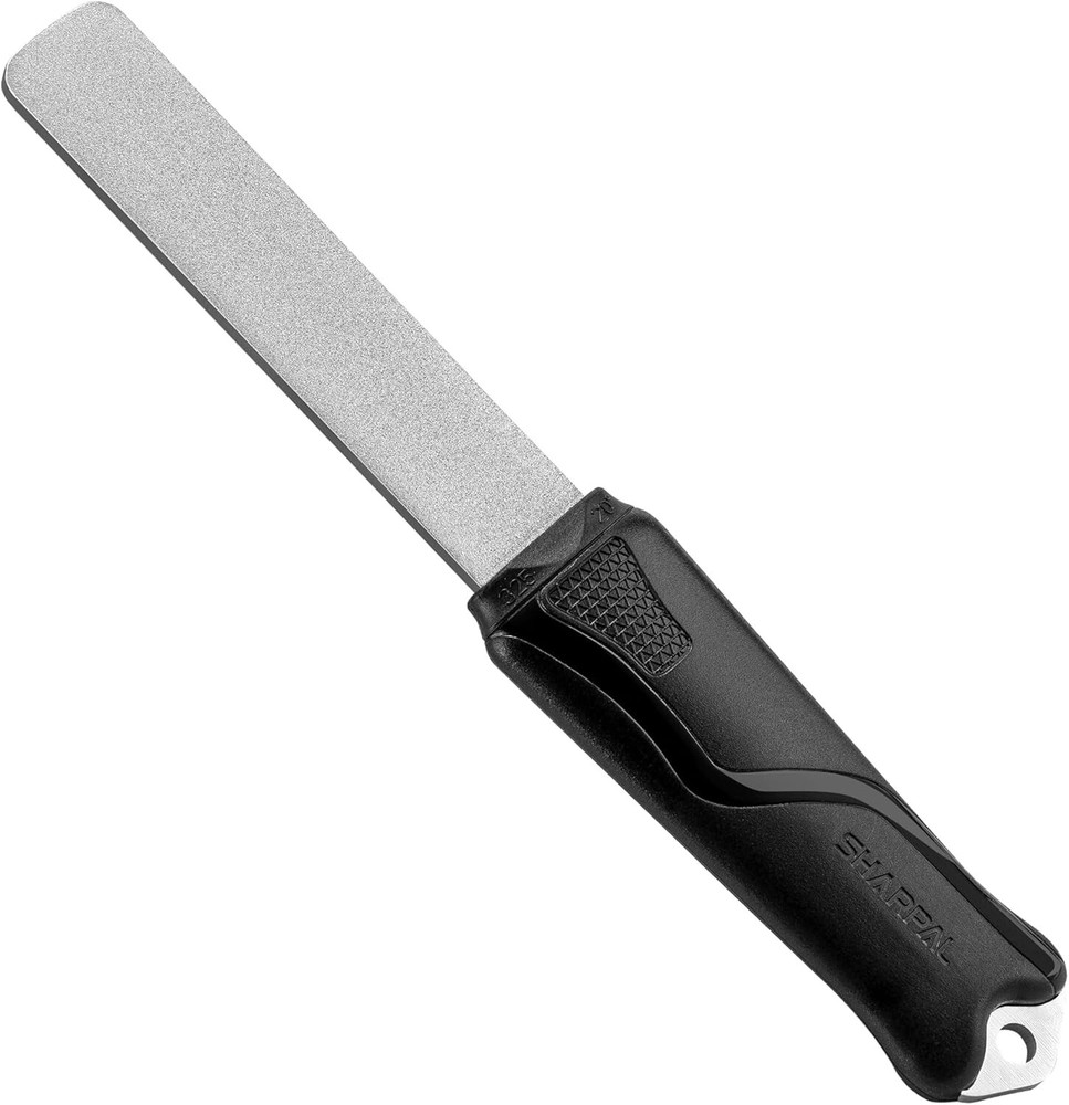 Professional Dual-Grit Diamond Knife Sharpener with Ergonomic Grip & Angle Guide