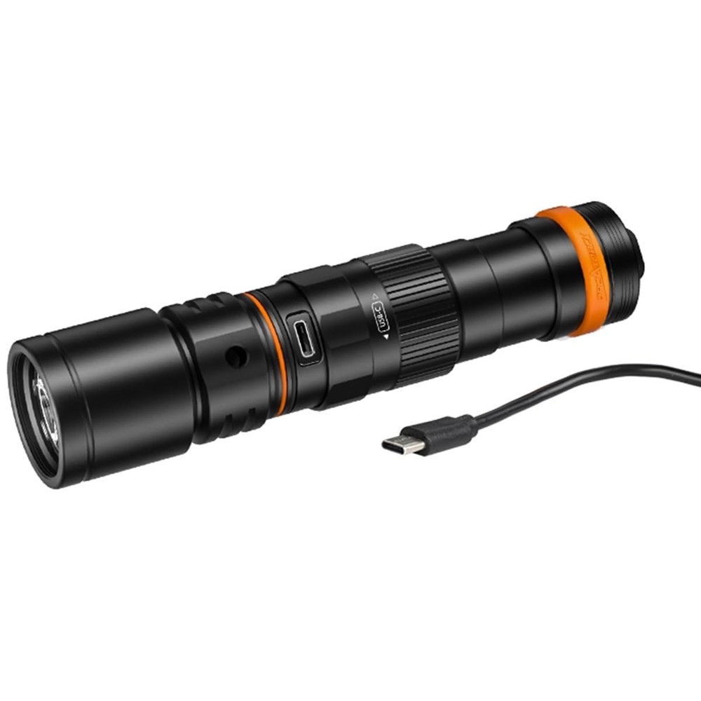 OrcaTorch DC710 USB-C Direct Charging 3000 Lumens Dive Light Black