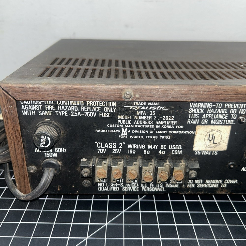 Vintage Realistic 35 watt Solid State MPA-35 P.A. Amplifier