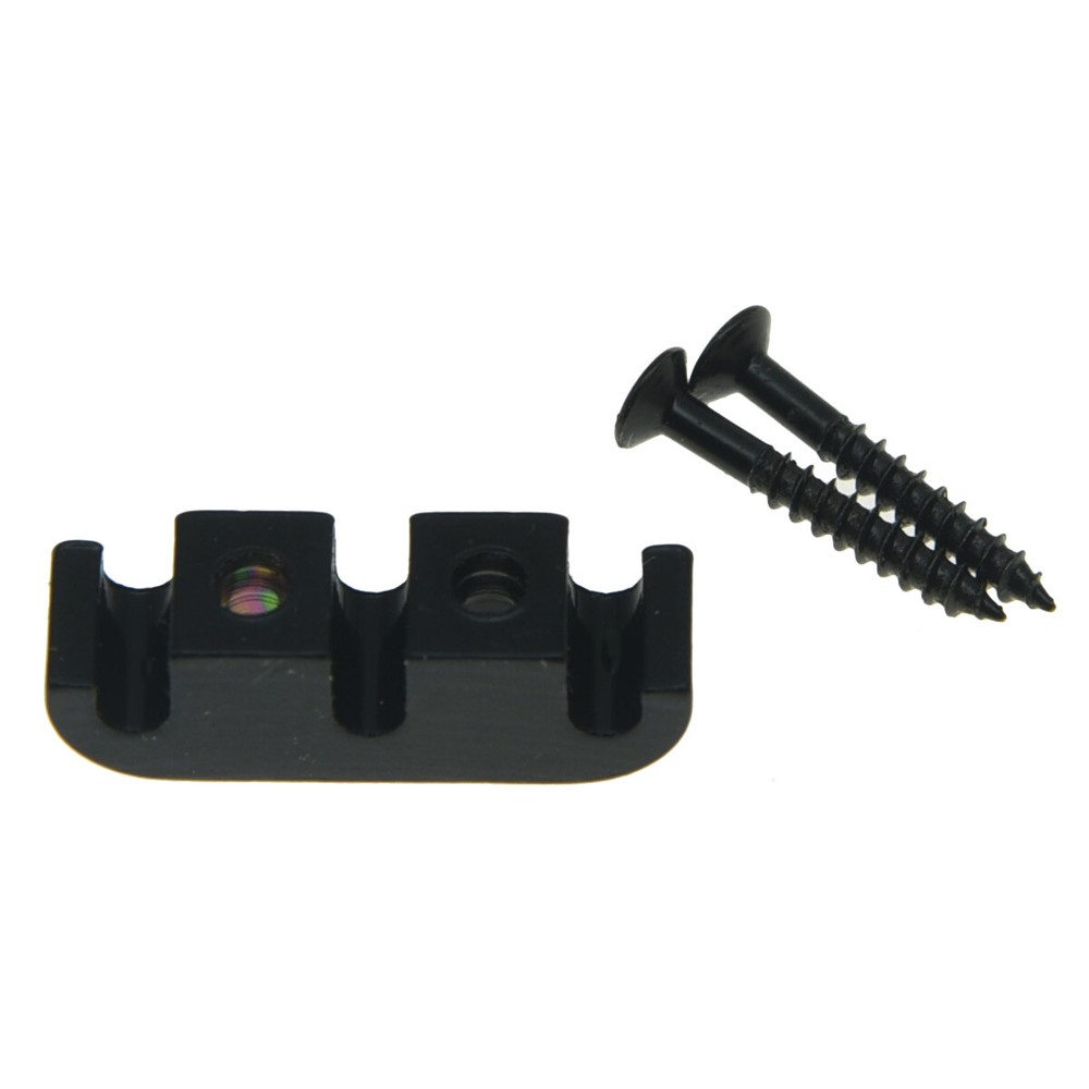 Electric Bass Guitar String Tree Retainer with Mouting Screws Black