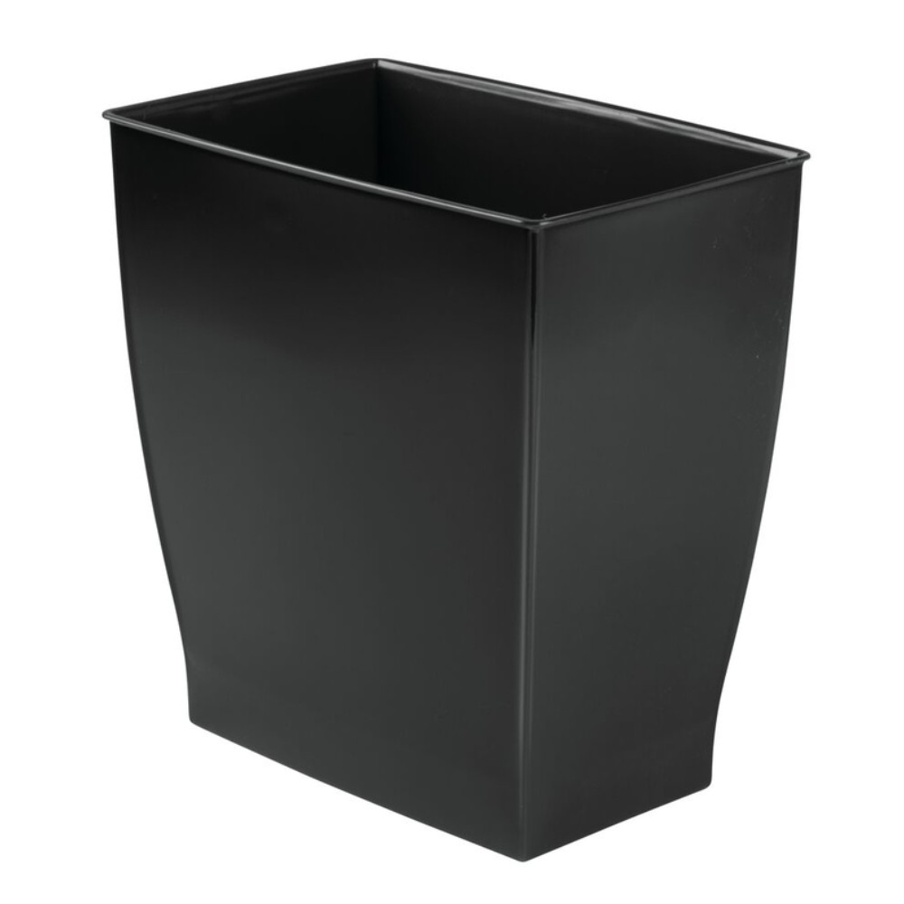 iDesign Mono 2 gal Black Plastic Rectangular Wastebasket