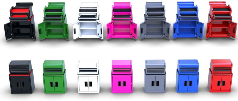 Mini 10-Inch 2-Drawer Steel Toolbox – Black