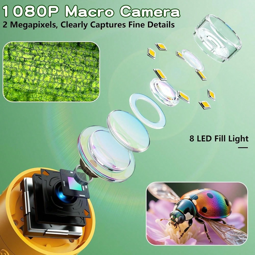 Portable Digital Microscope Gift Set 2MP 2'' IPS Screen