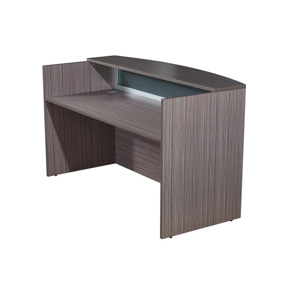 Scranton & Co 71" Reception Desk Reversible Return & File Storage in Driftwood