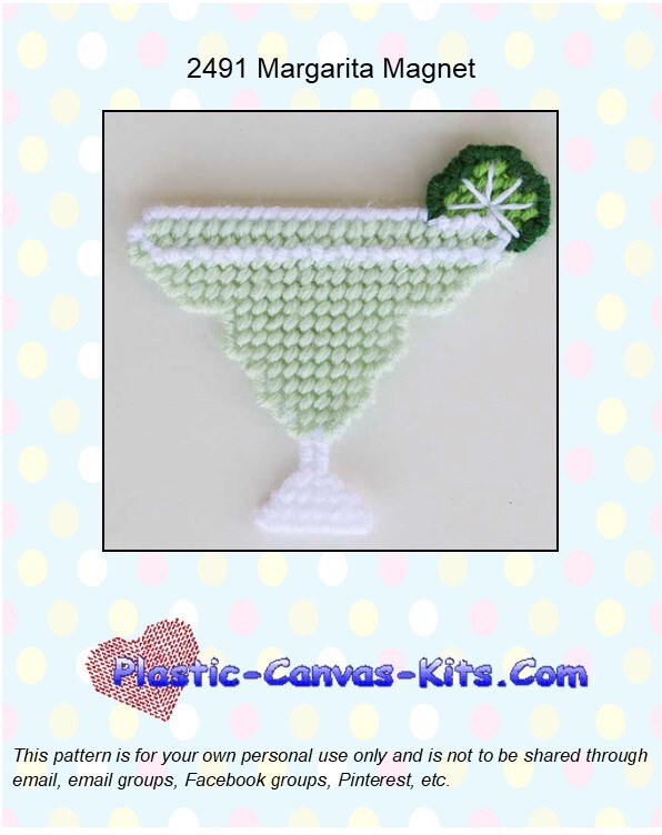 Margarita Magnet - Plastic Canvas Pattern or Kit