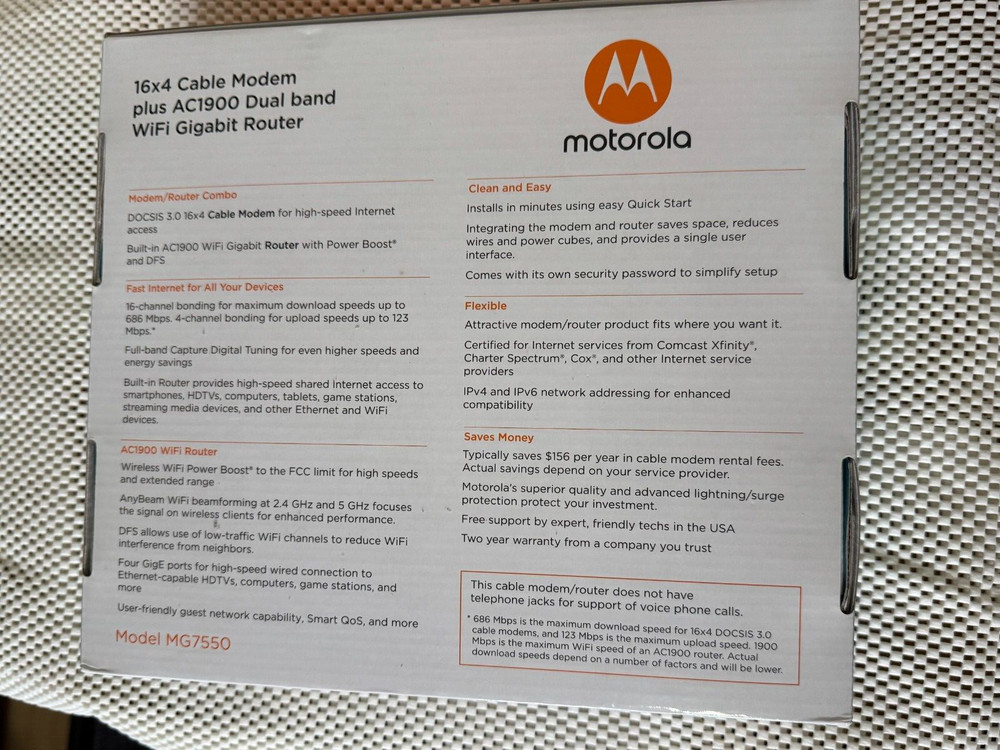 Motorola AC1900 wifi router