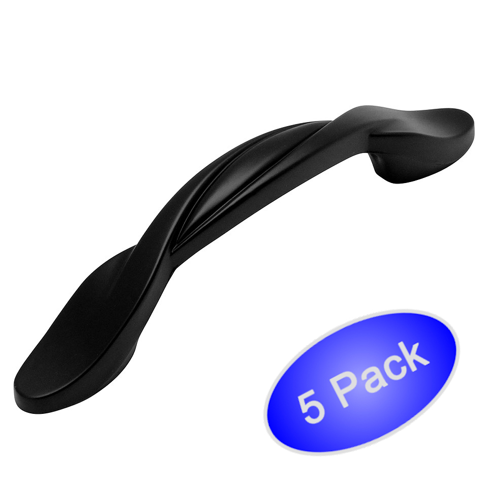 *5 Pack* Cosmas Cabinet Hardware Flat / Matte Black Pulls - #9009FB