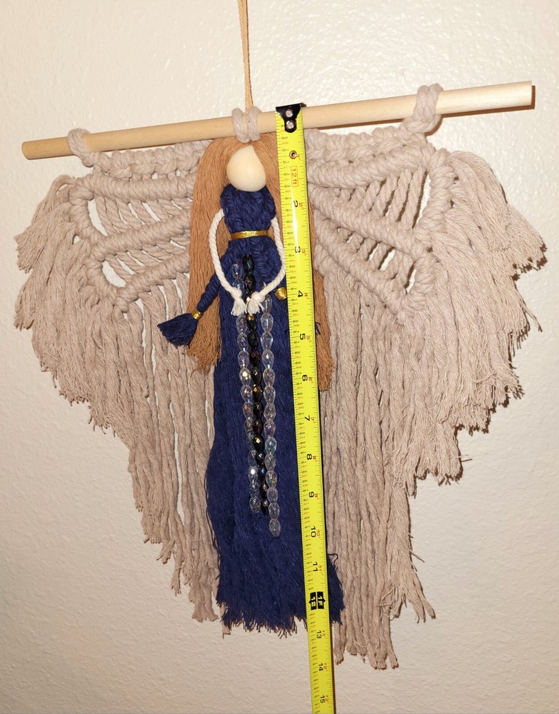 Macrame Handmade Wall Hanging Decor Crocheted Angel Doll Made From Cotton Thread