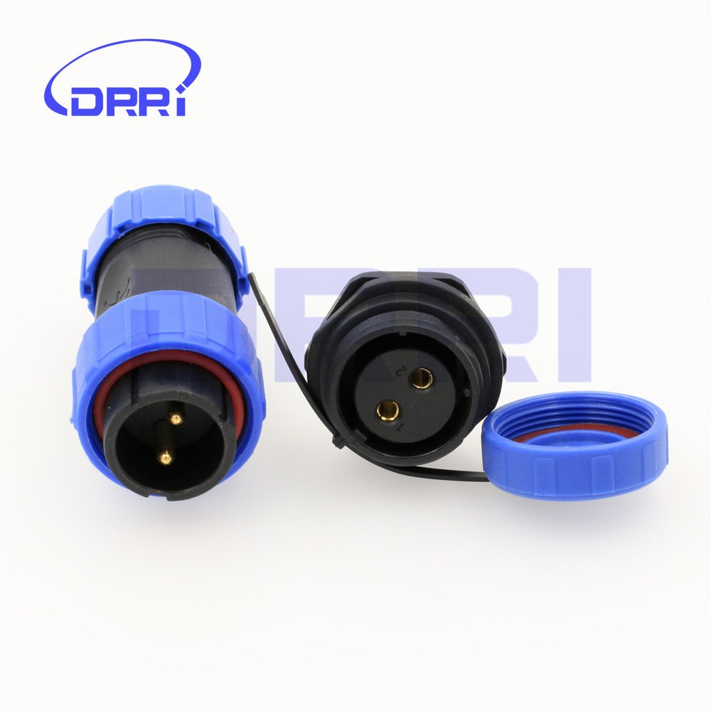SP21 Waterproof 2 Pin Circular Cable Plug Socket Connector Panel Mount IP68