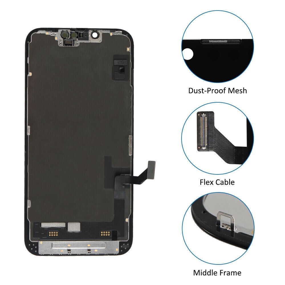For iPhone 14 Soft OLED Display Touch Screen LCD Digitizer Replacement Assembly