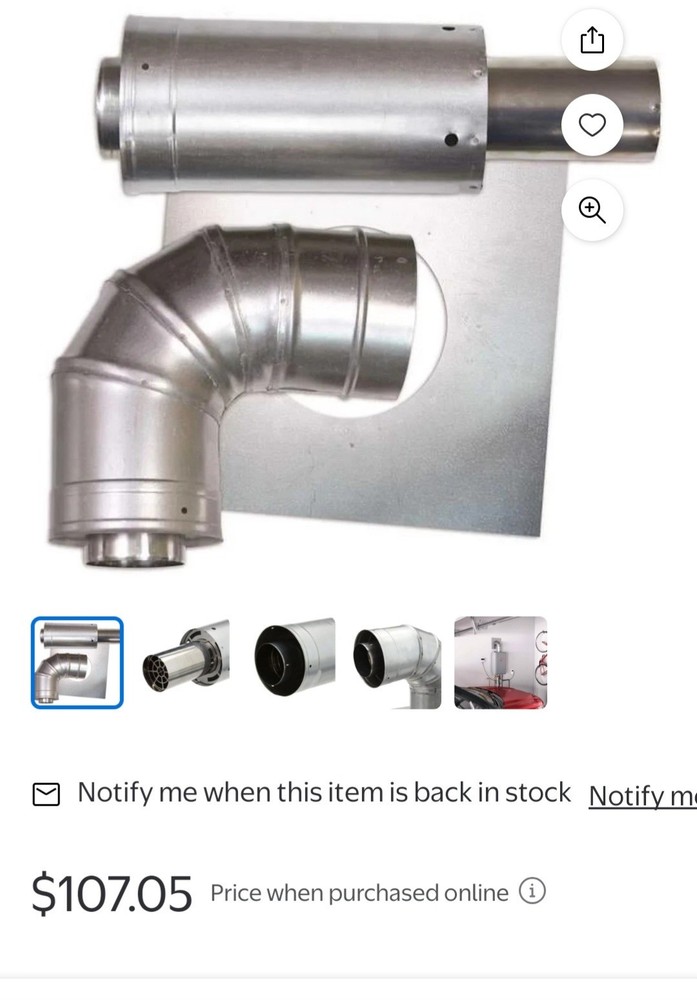 Rheem RTG20210-1 Stainless Steel Tankless Water Heater Venting Kit 3" Horizontal