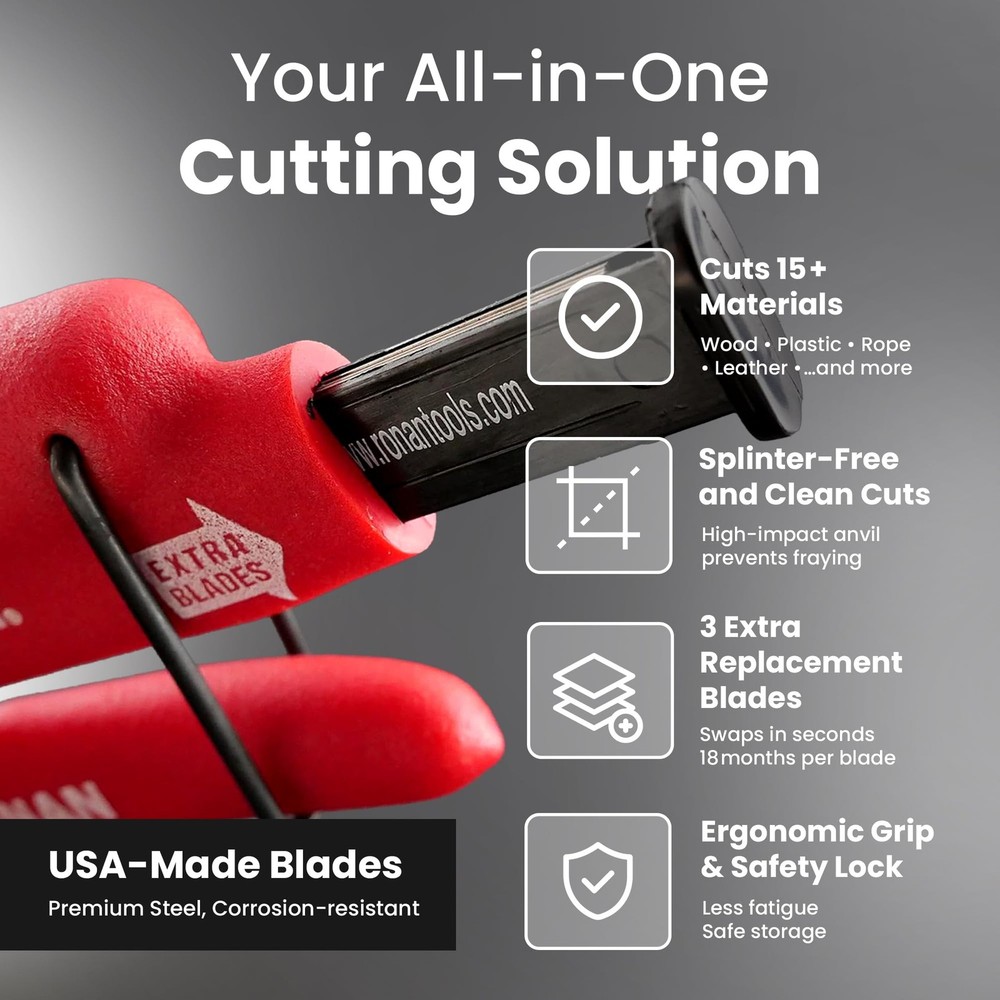 Industrial Multi-Cut Tool Heavy-Duty Blade for Plastic Cutting Red