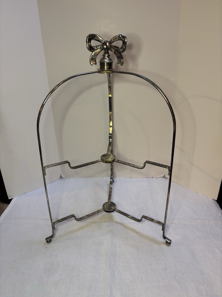 Studio Silversmith Vintage Silver Plated Folding Dessert Tray Server Stand