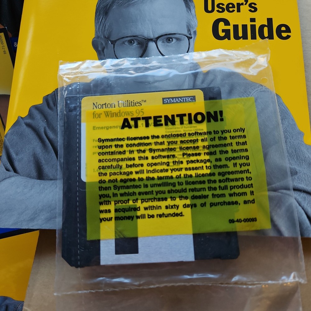 Symantec Norton Utilities For Windows 95, Includes Floppy Disk, Vintage