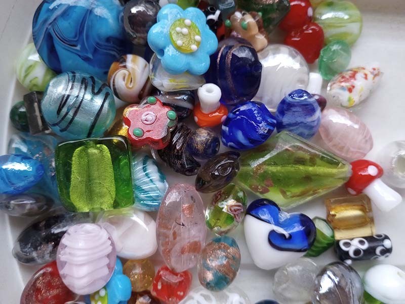 Lampwork Beads, 2# bulk, Mixed Styles/Colors, Handmade Glass, custom orders