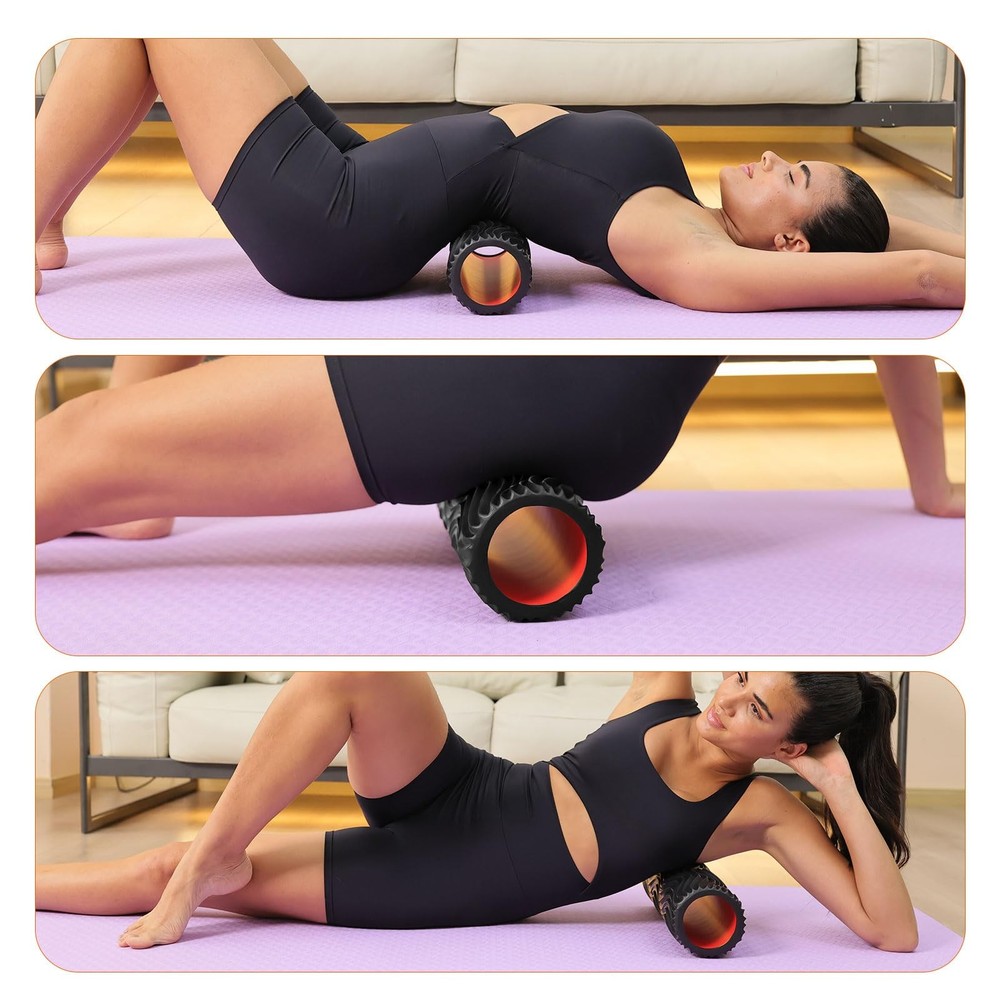 Foam Roller, 15" High Density Foam Back Roller, Wave Textured Massage Roller ...