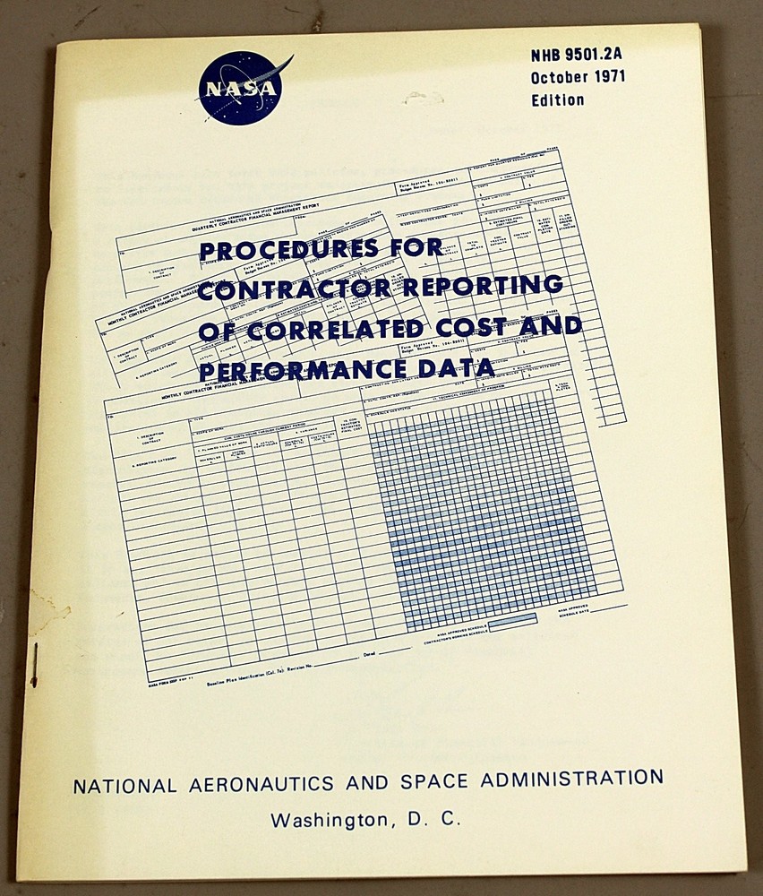 NASA NHB 9501.2A Apollo Technical Manual 1971 Procedures Contractor Reporting