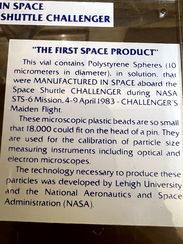 NASA SPACE SHUTTLE CHALLENGER MADE ABOARD POLYSTYRENE SPHERES LTD EDITION