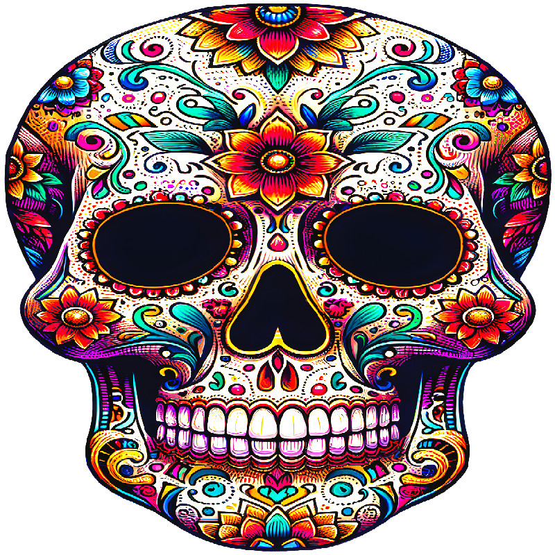 30 Custom Modern Colorful Sugar Skull Personalized Address Labels