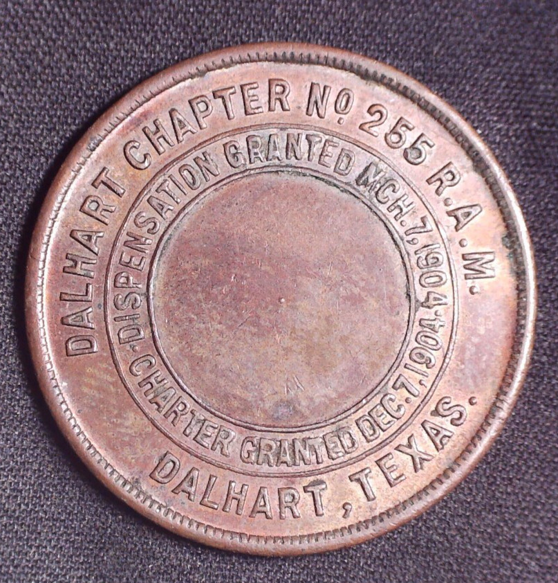 Dalhart Chapter No 255 Masonic Penny Token Dalhart Texas
