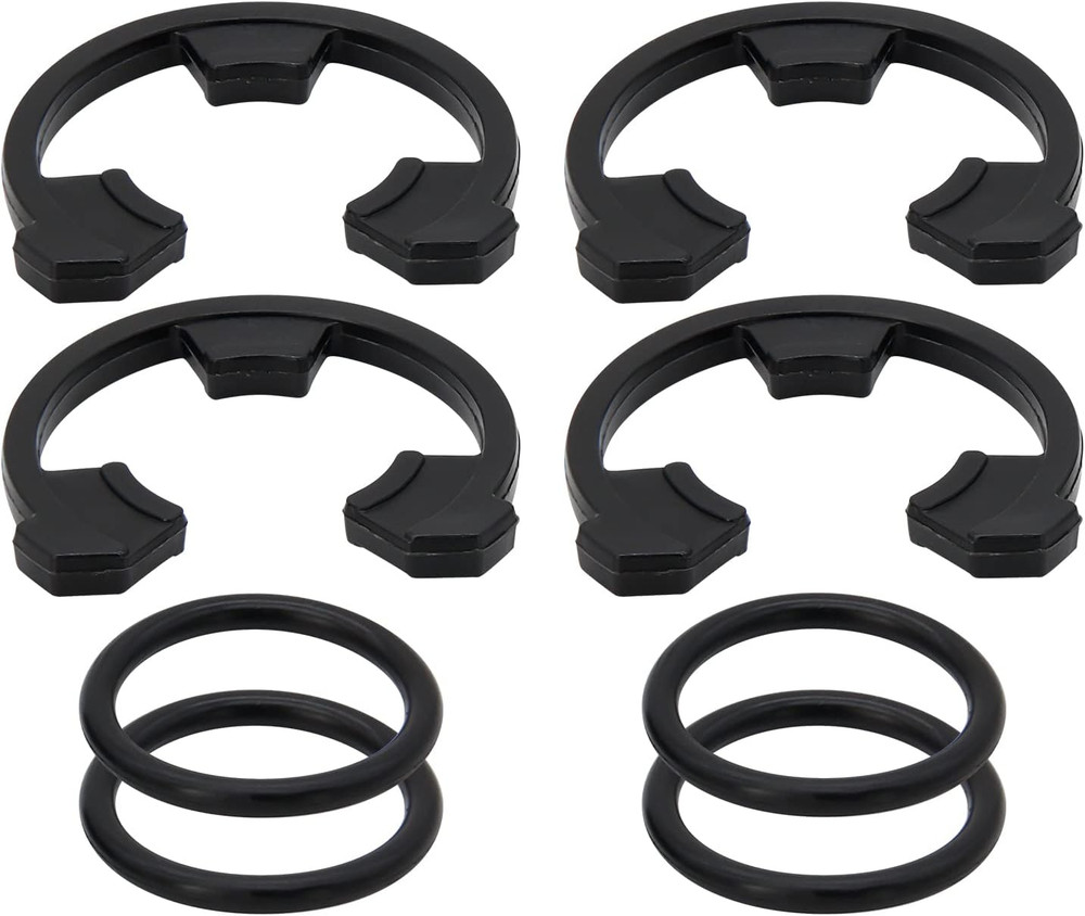 (4+4PCS) 3/4" Water Softener Clip and O-Ring Kit Compatible with GE Kenmore Eco