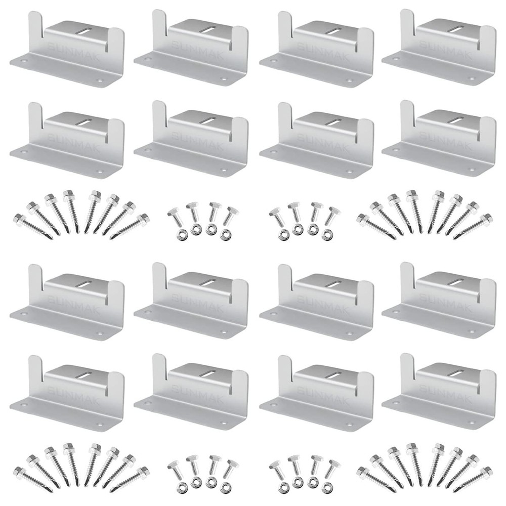 16 Units per Set Solar Panel Mounting Z Brackets, Solar Panel Mounting Bracke...