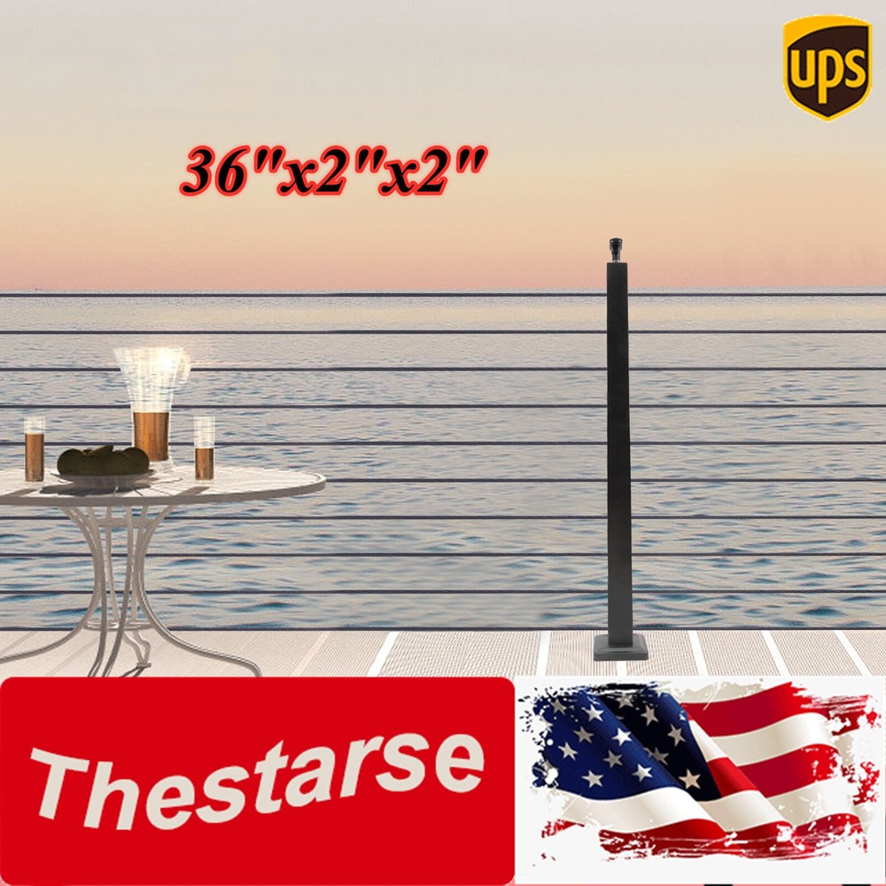 Cable Railing Post Railing Column 36"x2"x2" Level drilled Post Adjustable Top