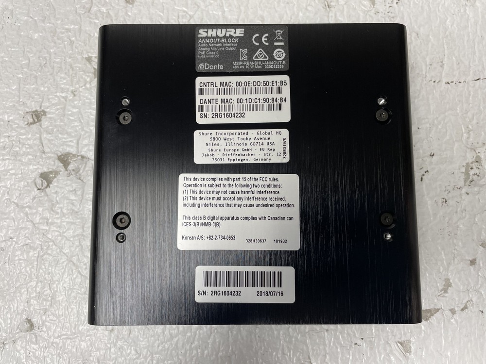 Shure ANI4OUT-BLOCK Audio Network Interface
