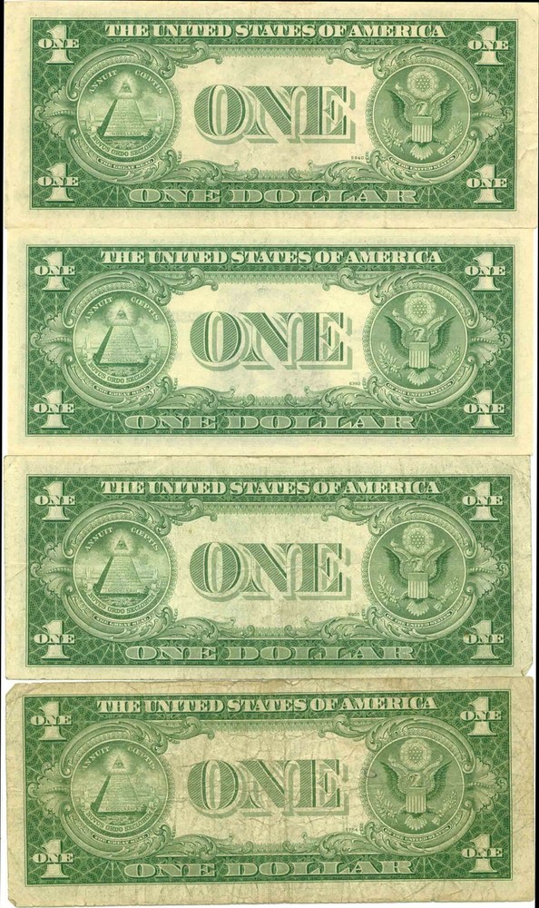 (4) $1 1935 E Blue Seal *** STAR NOTE *** Silver Certificate