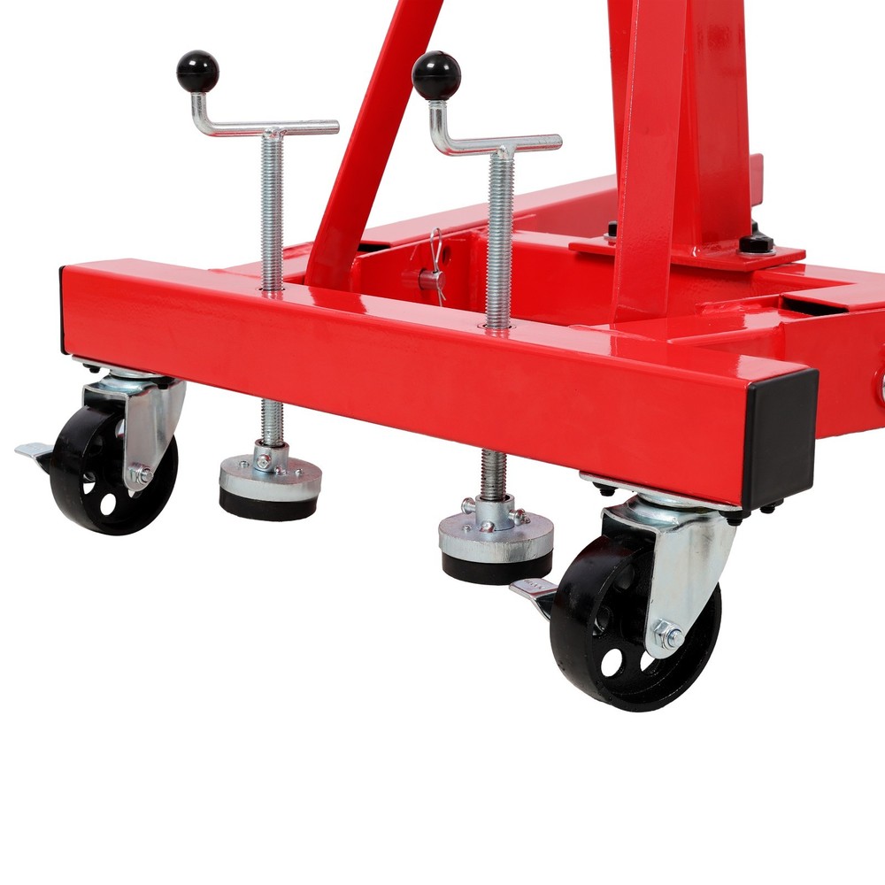 1500lbs Folding Engine Stand - 360° Rotating Head, Red