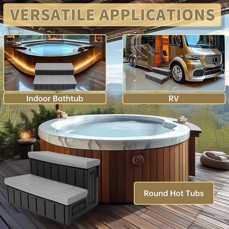 Universal Spa Step Non Slip Plastic Storage Easy Assembly Versatile Use