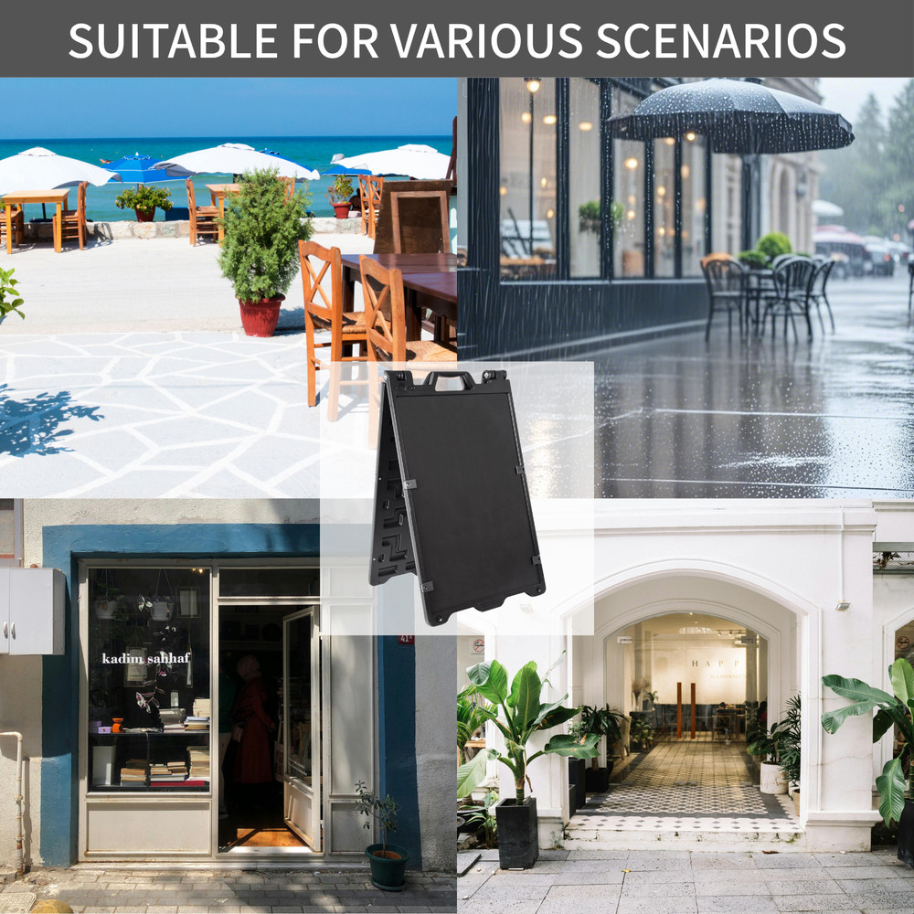 1Pack 24x36” Double Sided A-Frame Sandwich Board Sign Foldable Black Frame Only