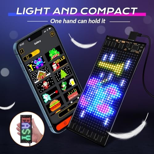 LED Light Signs for Car, 7”x3” Flexible USB 5V Bluetooth APP Control Full