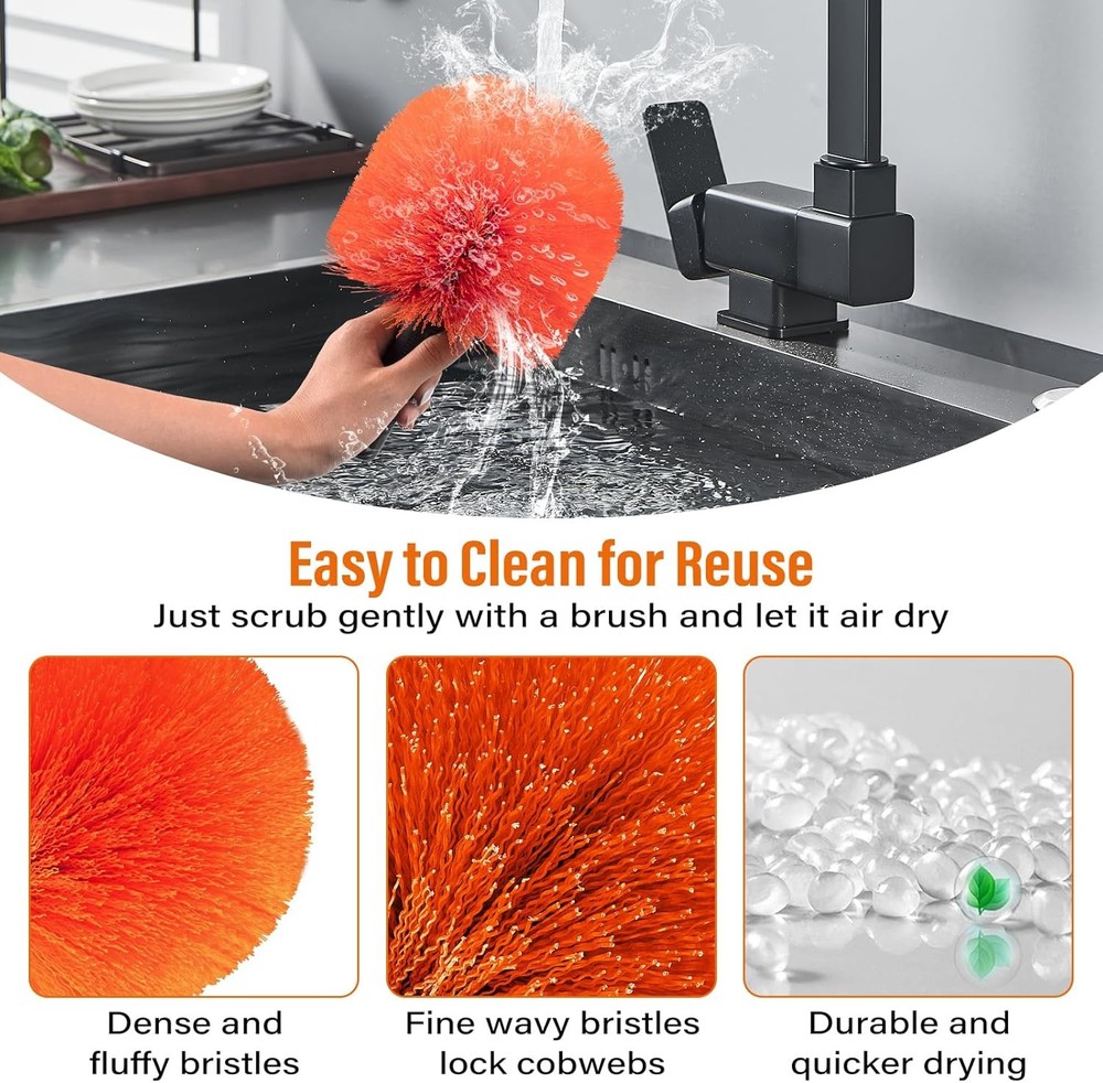 26 ft spider web duster with extension pole,