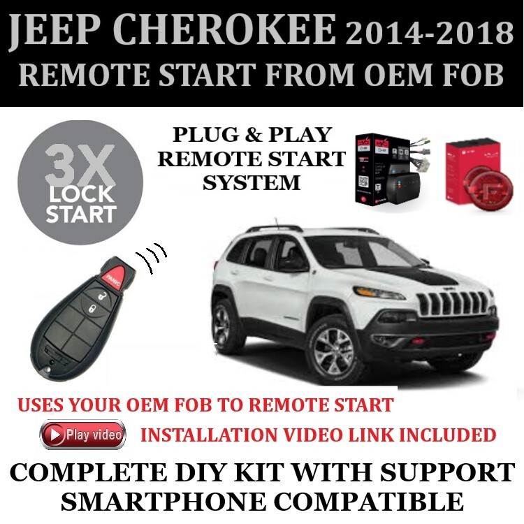 Remote Start Kit JEEP CHEROKEE 2017 Plug and Play 3X Lock