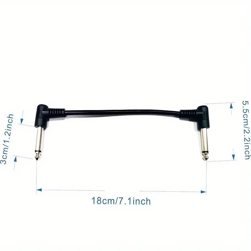 2 Pack Guitar Pedal Cable Effect Cable Low Noise Shielded Cable Leads