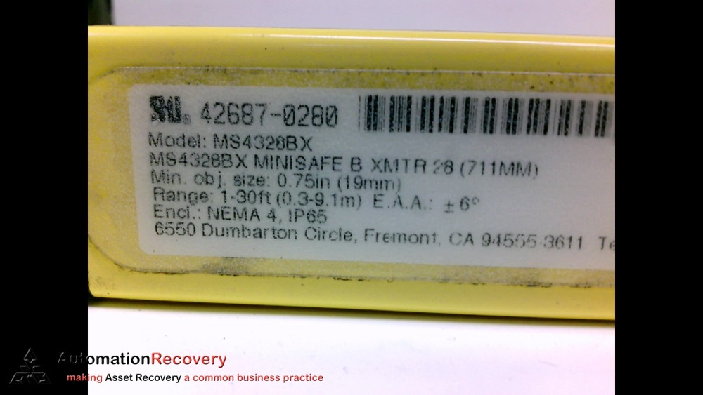 STI MS4328BX TRANSMITTER, MIN. OBJ. SIZE: 0.75" (19MM), SENSING RANGE: #205672