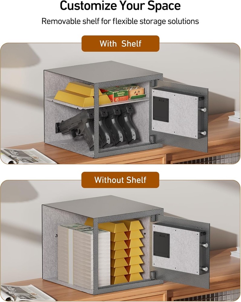 Smart Gun Safe for Multiple Pistols Automatic Lock Safe Box with LCD Display